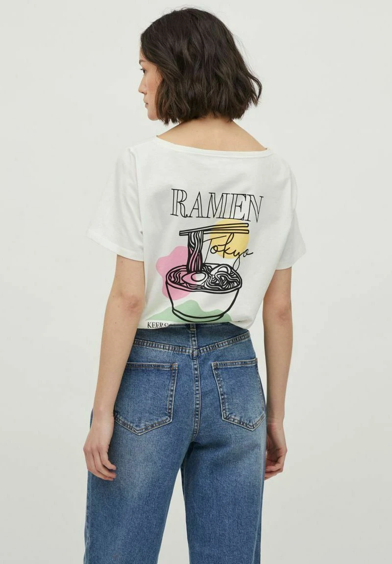 Vila Mit Kurzen Ärmeln Print - T-Shirt Print - Cloud Dancer 5 Vila Mit Kurzen Ärmeln Print - T-Shirt Print - Cloud Dancer - Afbeelding 3