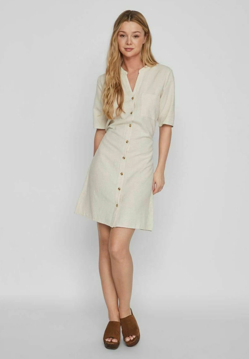 Vila Kurzärmeliges - Blousejurk - Super Light Natural Melan 4 Vila Kurzärmeliges - Blousejurk - Super Light Natural Melan - Afbeelding 2