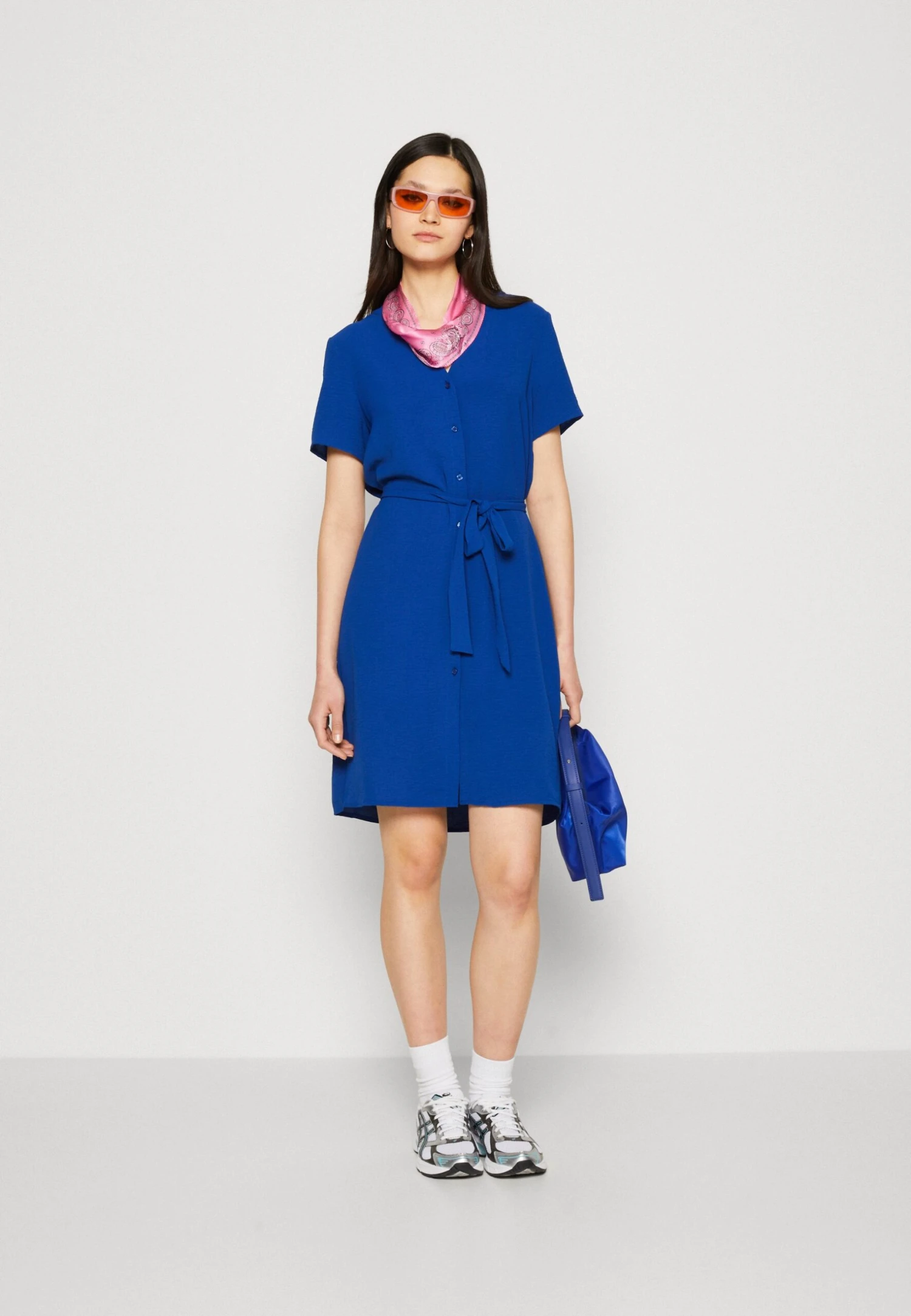 Vila Vijosa V Neck Short Shirt Dress - Blousejurk - Mazarine Blue 4 Vila Vijosa V Neck Short Shirt Dress - Blousejurk - Mazarine Blue - Afbeelding 2