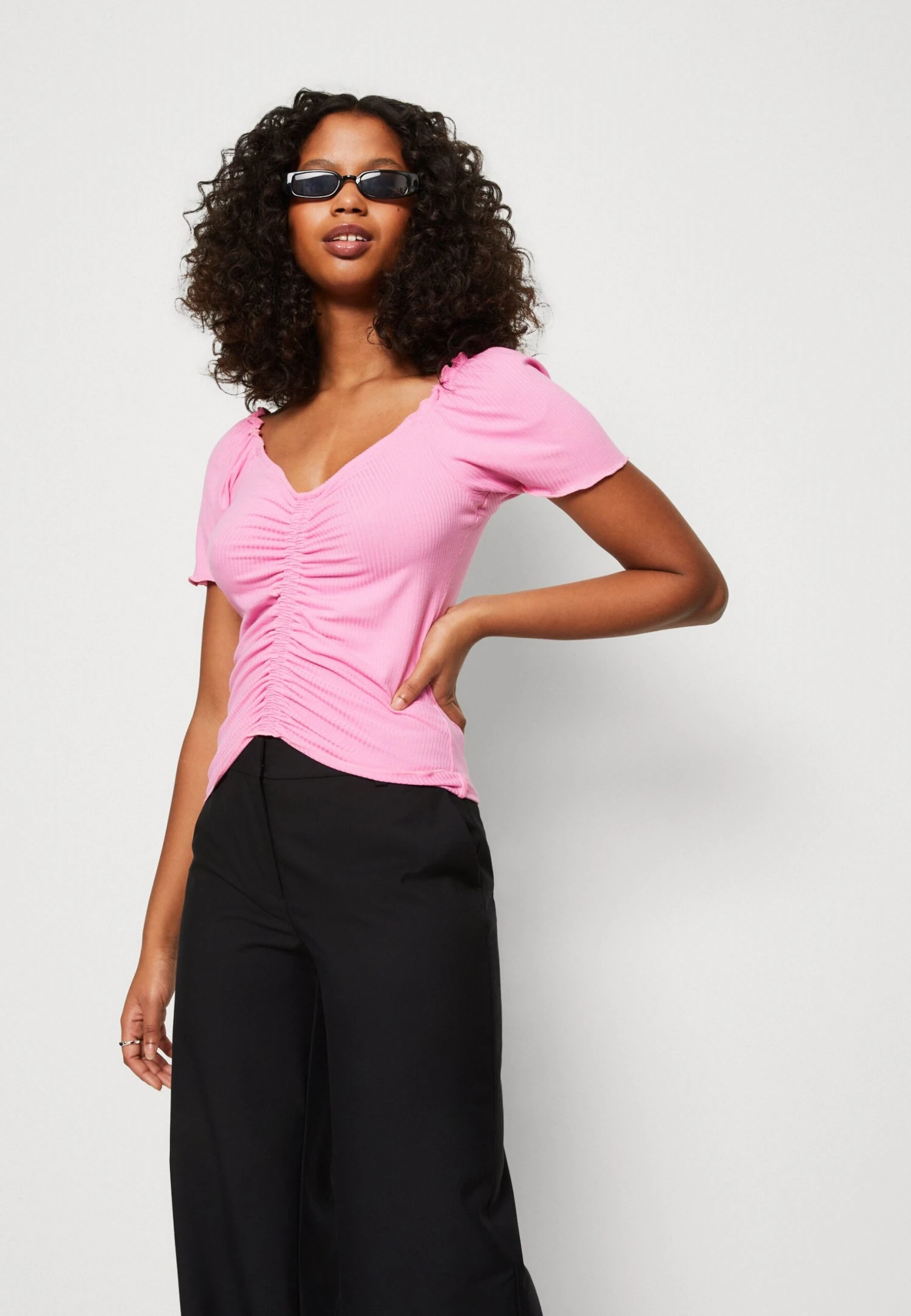 Vila Vibix Rutched - T-Shirt Print - Fuchsia Pink 6 Vila Vibix Rutched - T-Shirt Print - Fuchsia Pink - Afbeelding 4