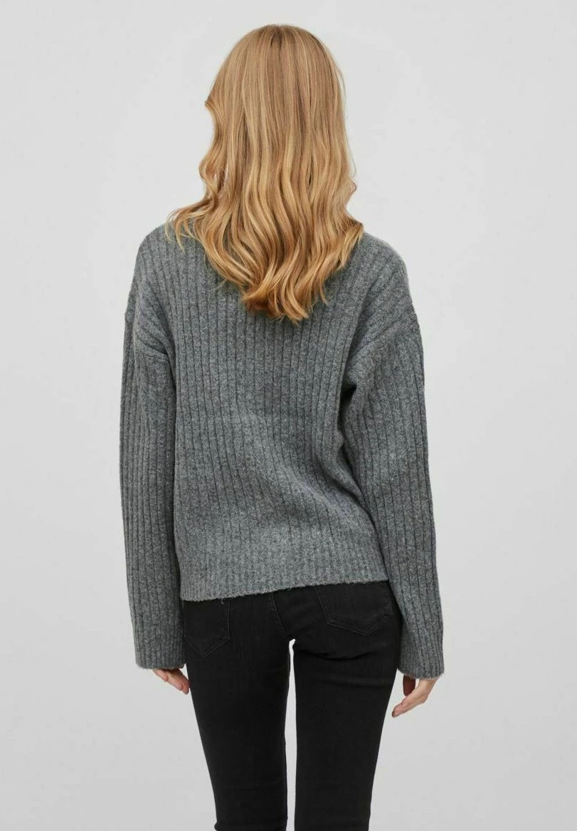 Vila Gerippter - Vest - Medium Grey Melange 5 Vila Gerippter - Vest - Medium Grey Melange - Afbeelding 3