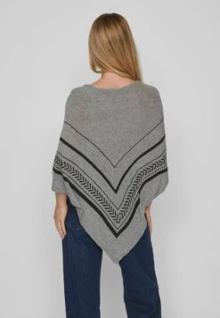 Vila Gemusterter - Poncho - Medium Grey Melange -Vila a819509cdf094f819b9c072fb88492dd