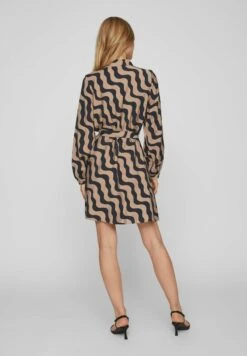 Vila Mit Langen Ärmeln Tie Waist - Blousejurk - Savannah Tan -Vila abdaee0badd3496fa28434bcafbf4468