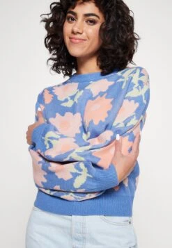 Vila Viflowi - Trui - Blue Yonderpattern:Peach Pink/Old Rose Flowers 11 Vila Viflowi - Trui - Blue Yonderpattern:Peach Pink/Old Rose Flowers -Vila ac0709be48204d449687401d0bbb28bc