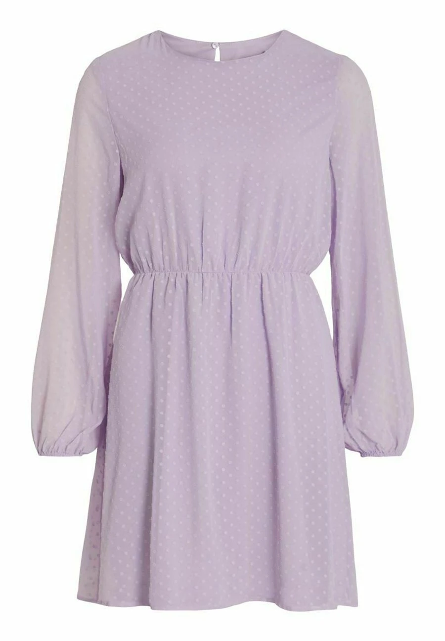 Vila Mit Langen Ärmeln Gepunktetes - Jurk - Pastel Lilac 7 Vila Mit Langen Ärmeln Gepunktetes - Jurk - Pastel Lilac - Afbeelding 5