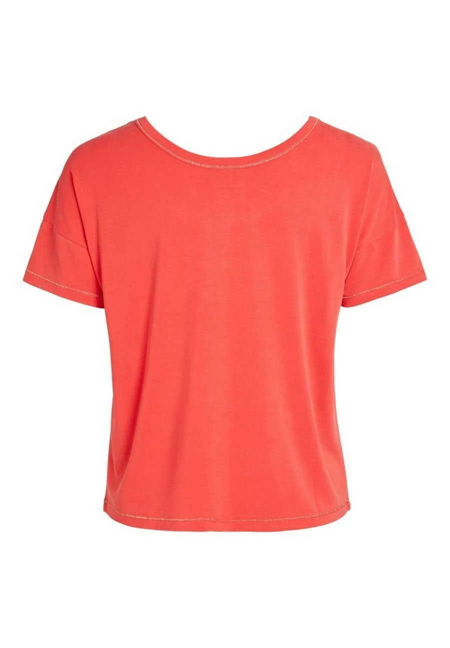Vila Mit Kurzen Ärmeln U-Ausschnitt - T-Shirt Basic - Flame Scarlet 8 Vila Mit Kurzen Ärmeln U-Ausschnitt - T-Shirt Basic - Flame Scarlet - Afbeelding 6