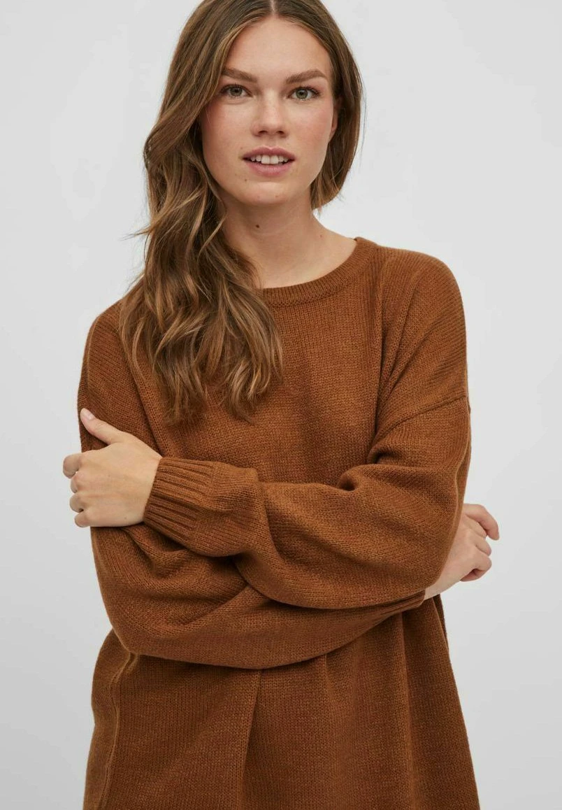 Vila Langärmeliges - Gebreide Jurk - Toffee 6 Vila Langärmeliges - Gebreide Jurk - Toffee - Afbeelding 4