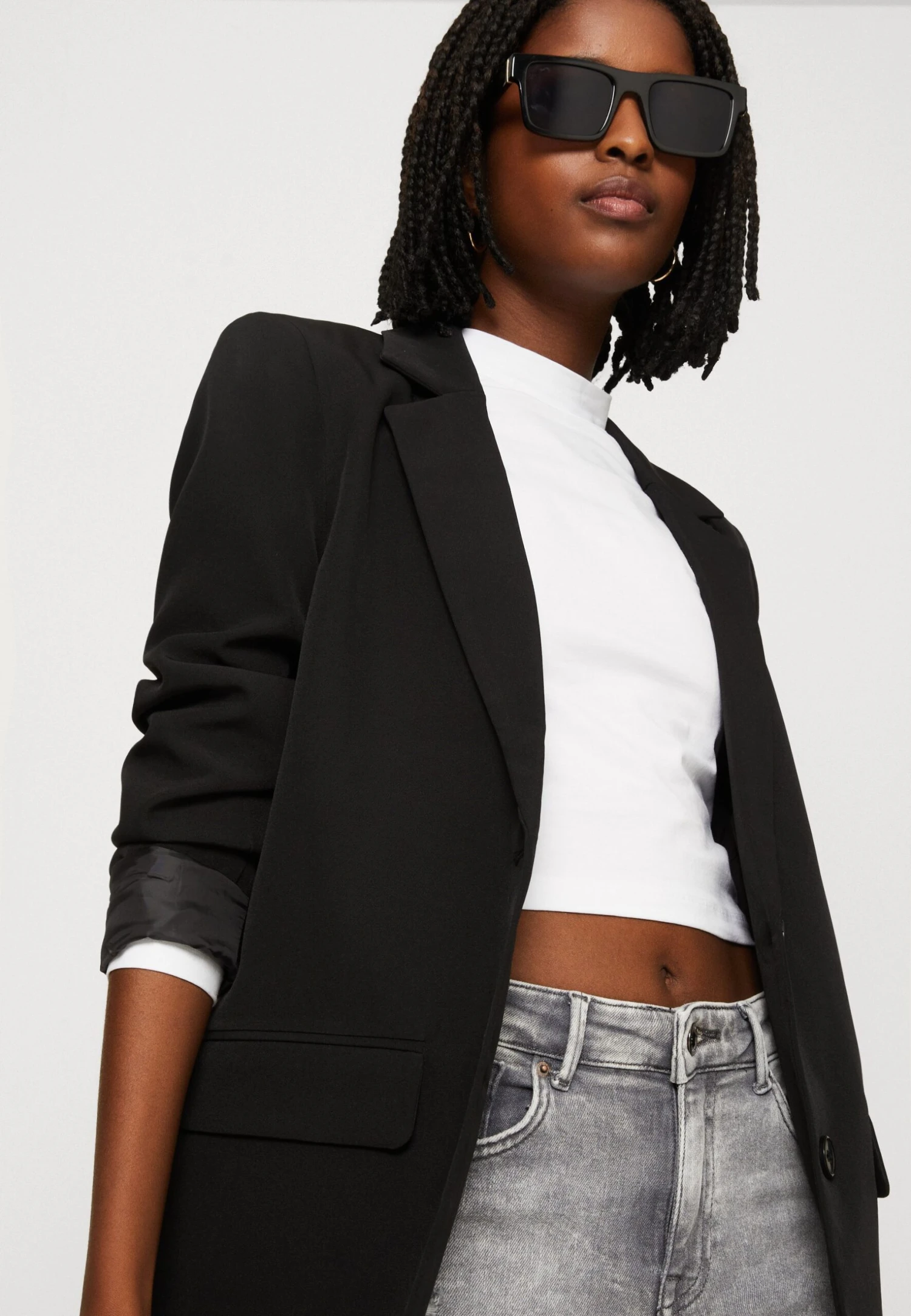 Vila Vikamma Noos - Halflange Jas - Black 6 Vila Vikamma Noos - Halflange Jas - Black - Afbeelding 4