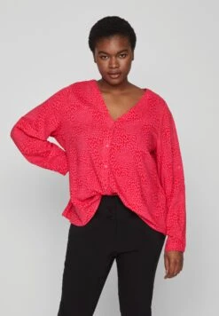Curve Gemusterte - Blouse - Pink Yarrow