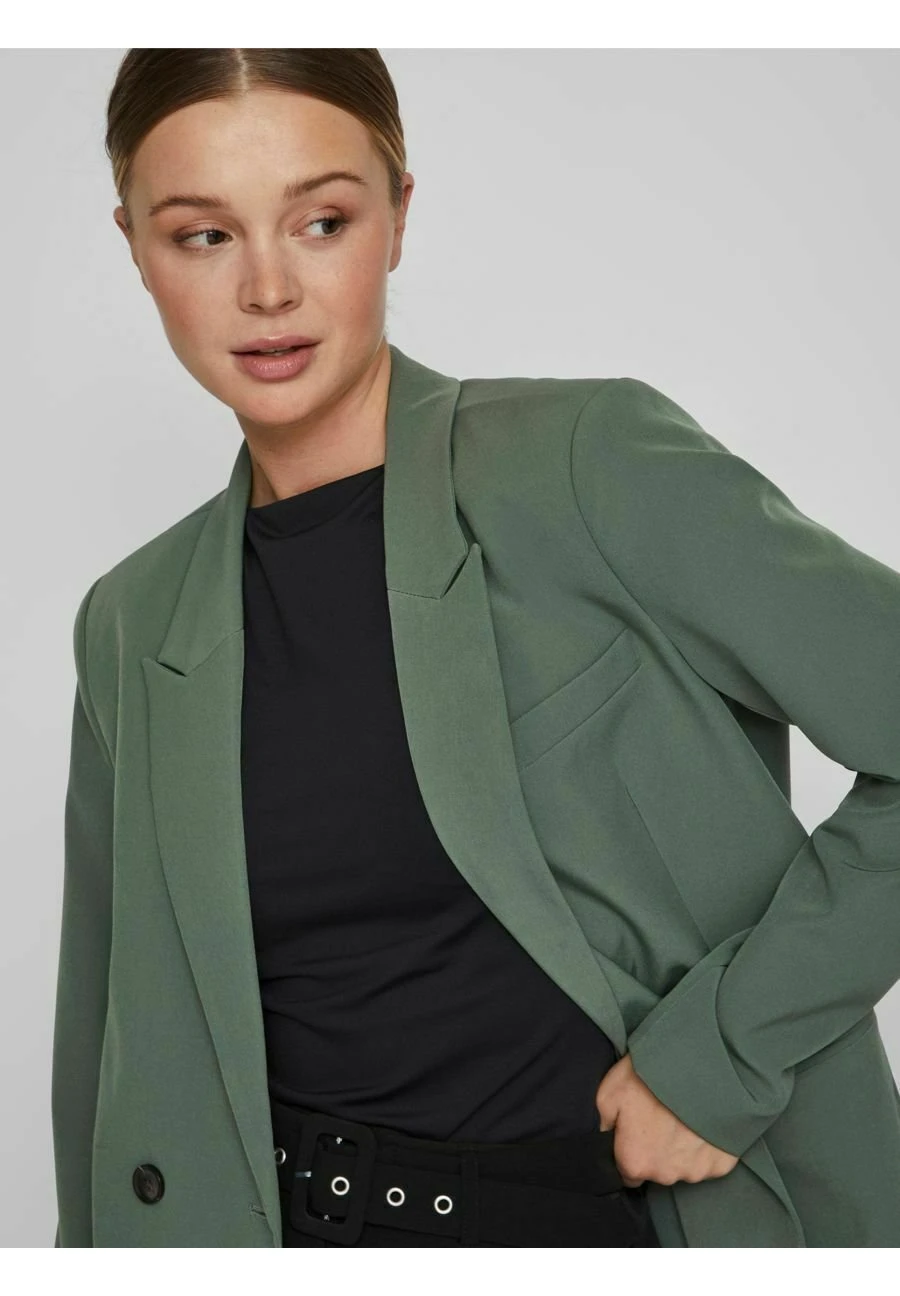 Vila Langer - Halflange Jas - Duck Green 6 Vila Langer - Halflange Jas - Duck Green - Afbeelding 4