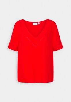 Vila Vimesa Detail V Neck - T-Shirt Print - Flame Scarlet 11 Vila Vimesa Detail V Neck - T-Shirt Print - Flame Scarlet -Vila b770db21895846fd8bca3a543b6570e2