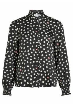 Vila Langarm High Neck - Overhemdblouse - Black/Tan 12 Vila Langarm High Neck - Overhemdblouse - Black/Tan -Vila b82dfa51c3474d599667226d6a4ceb7d