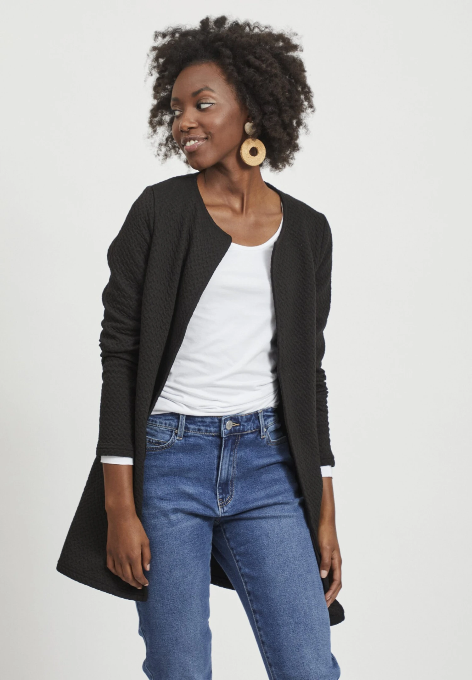 Vila Vinaja New Long Jacket - Vest - Black 3 Vila Vinaja New Long Jacket - Vest - Black