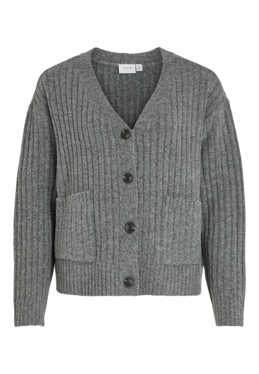 Vila Gerippter - Vest - Medium Grey Melange 7 Vila Gerippter - Vest - Medium Grey Melange - Afbeelding 5