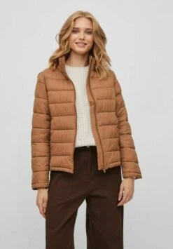 Vila High Neck - Winterjas - Toasted Coconut