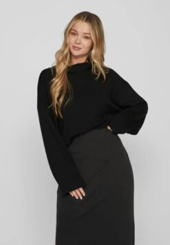 Vila Mit Langen Ärmeln High Neck - Sweater - Black