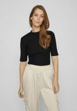 Vila Mit Kurzen Ärmeln- T-Shirt Basic - Black
