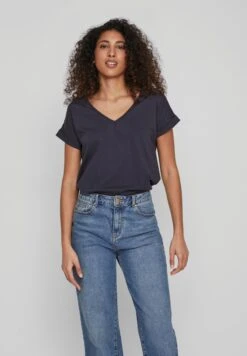 Vila Vidreamers V Neck - T-Shirt Basic - Total Eclipse