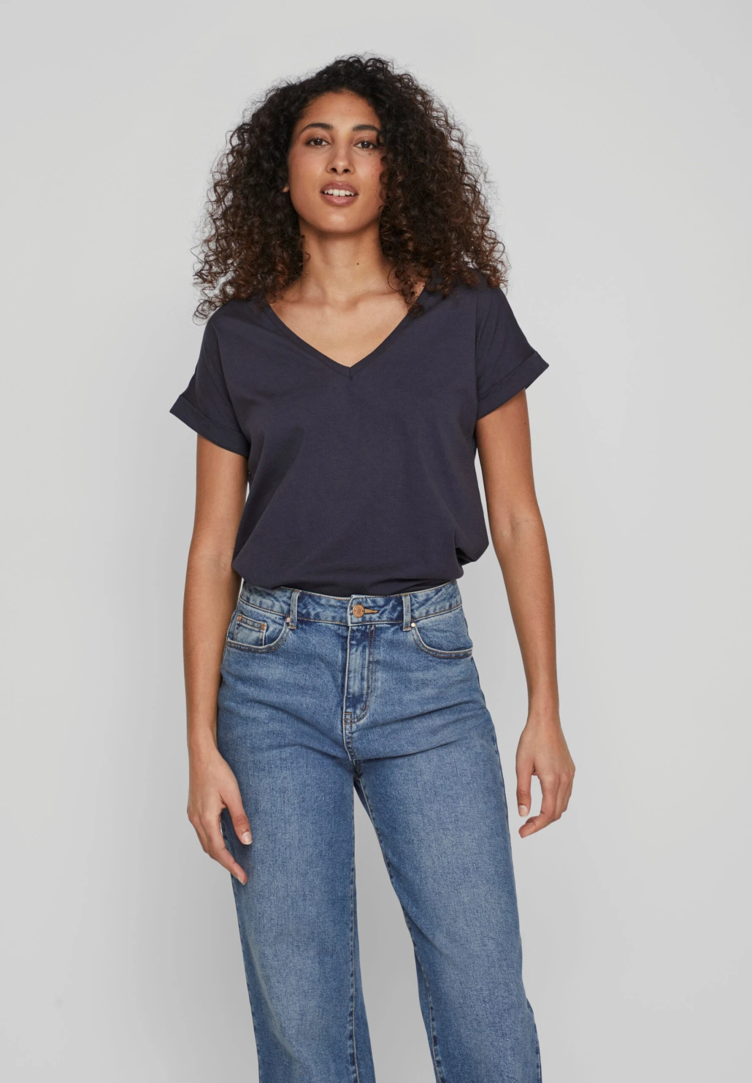 Vila Vidreamers V Neck - T-Shirt Basic - Total Eclipse 3 Vila Vidreamers V Neck - T-Shirt Basic - Total Eclipse