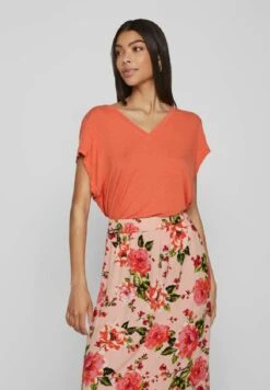 Vila Kurzärmeliges - T-Shirt Basic - Tigerlily