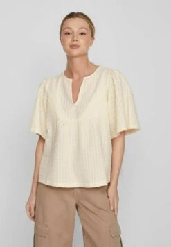 Vila Mit V-Ausschnitt Kurzärmeliges - T-Shirt Print - Birch