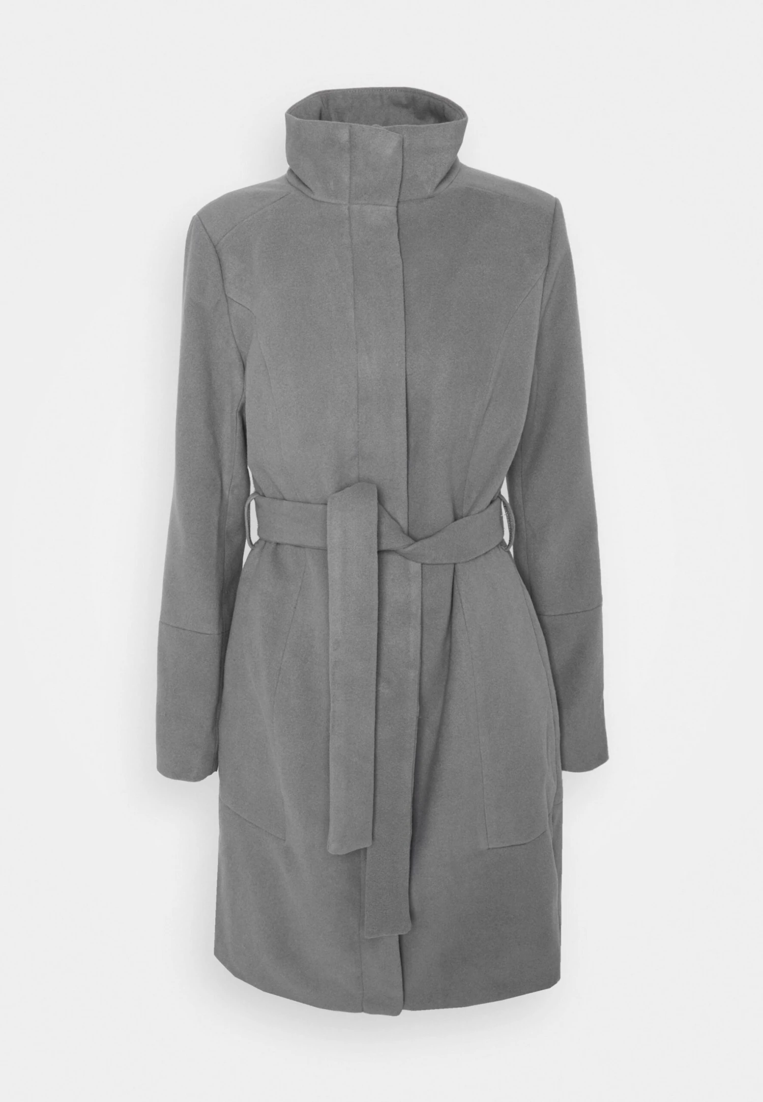 Vila Vipoku High Neck Coat - Mantel - Mottled Grey 7 Vila Vipoku High Neck Coat - Mantel - Mottled Grey - Afbeelding 5