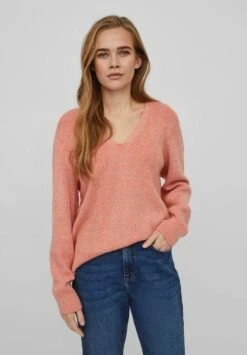 Vila V Ausschnitt - Trui - Misty Rose