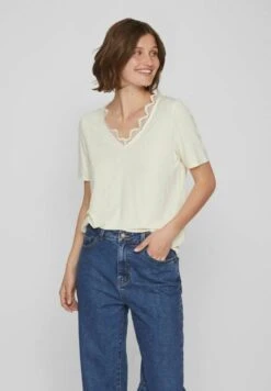 Vila Mit Kurzen Ärmeln V-Ausschnitt - T-Shirt Print - Birch