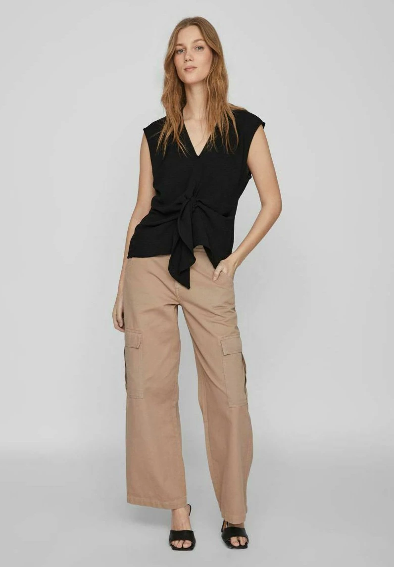 Vila Vorn Geknotetes - Blouse - Black 4 Vila Vorn Geknotetes - Blouse - Black - Afbeelding 2