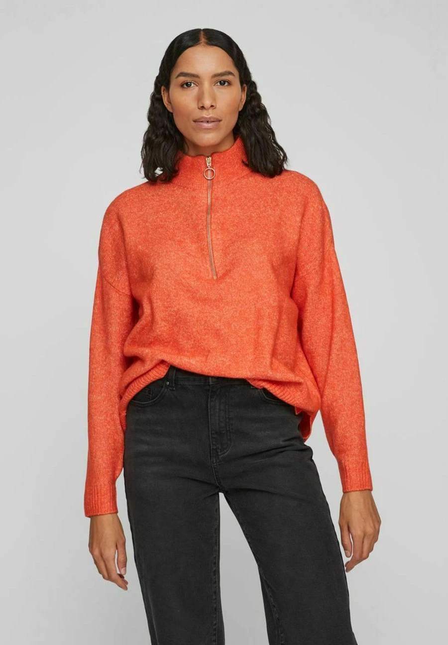 Vila Vimathilda New Zip - Trui - Tigerlily 3 Vila Vimathilda New Zip - Trui - Tigerlily