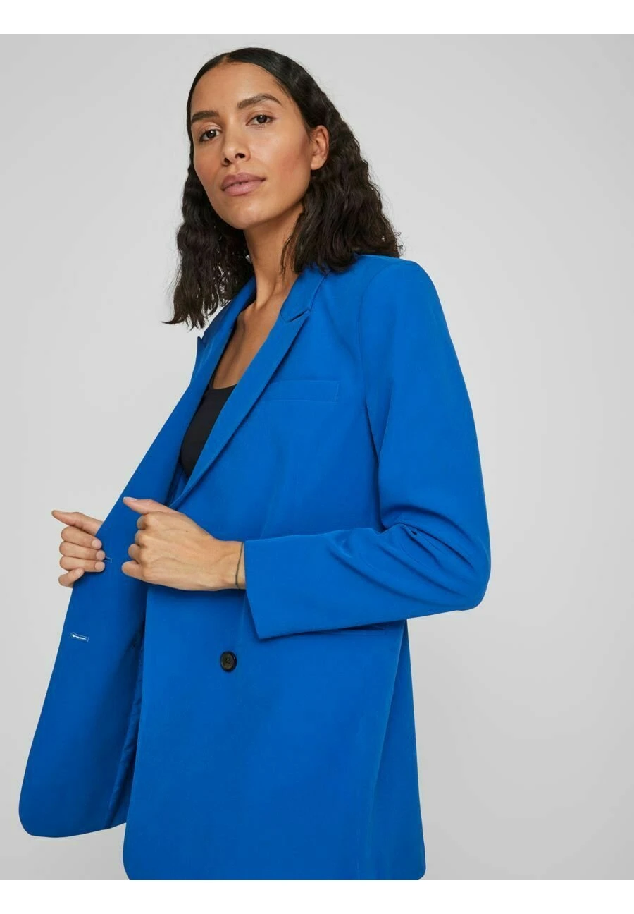 Vila Langer - Halflange Jas - Lapis Blue 6 Vila Langer - Halflange Jas - Lapis Blue - Afbeelding 4