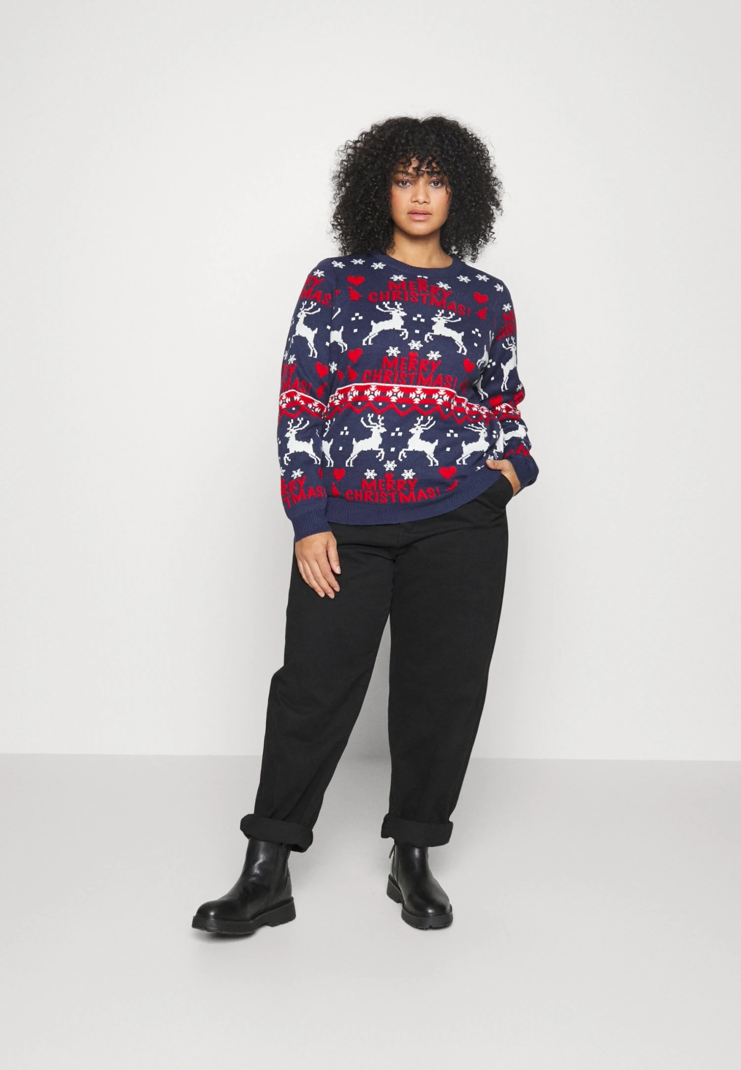 Vianna Reindeer Christmas- Trui - Navy Blazer 4 Vianna Reindeer Christmas- Trui - Navy Blazer - Afbeelding 2