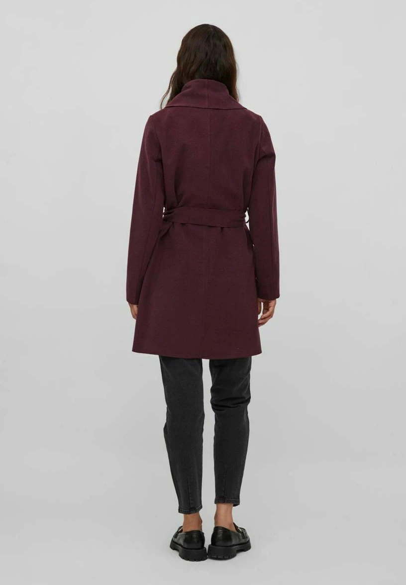 Vila Viapple- Halflange Jas - Bordeaux/Brown 5 Vila Viapple- Halflange Jas - Bordeaux/Brown - Afbeelding 3