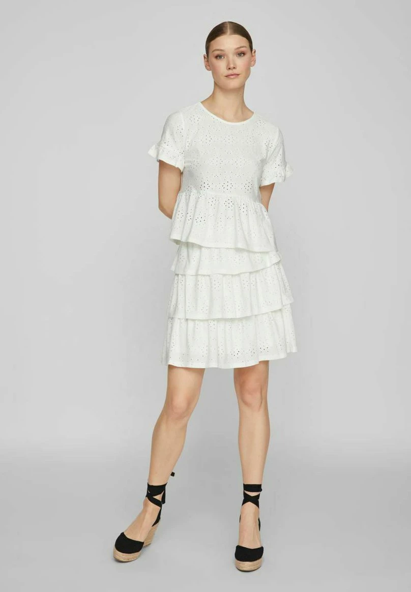 Vila Mit Kurzen Ärmeln Schösschen - T-Shirt Basic - Cloud Dancer 4 Vila Mit Kurzen Ärmeln Schösschen - T-Shirt Basic - Cloud Dancer - Afbeelding 2