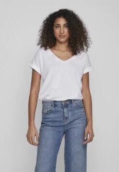 Vila Vidreamers V Neck - T-Shirt Basic - Optical Snow