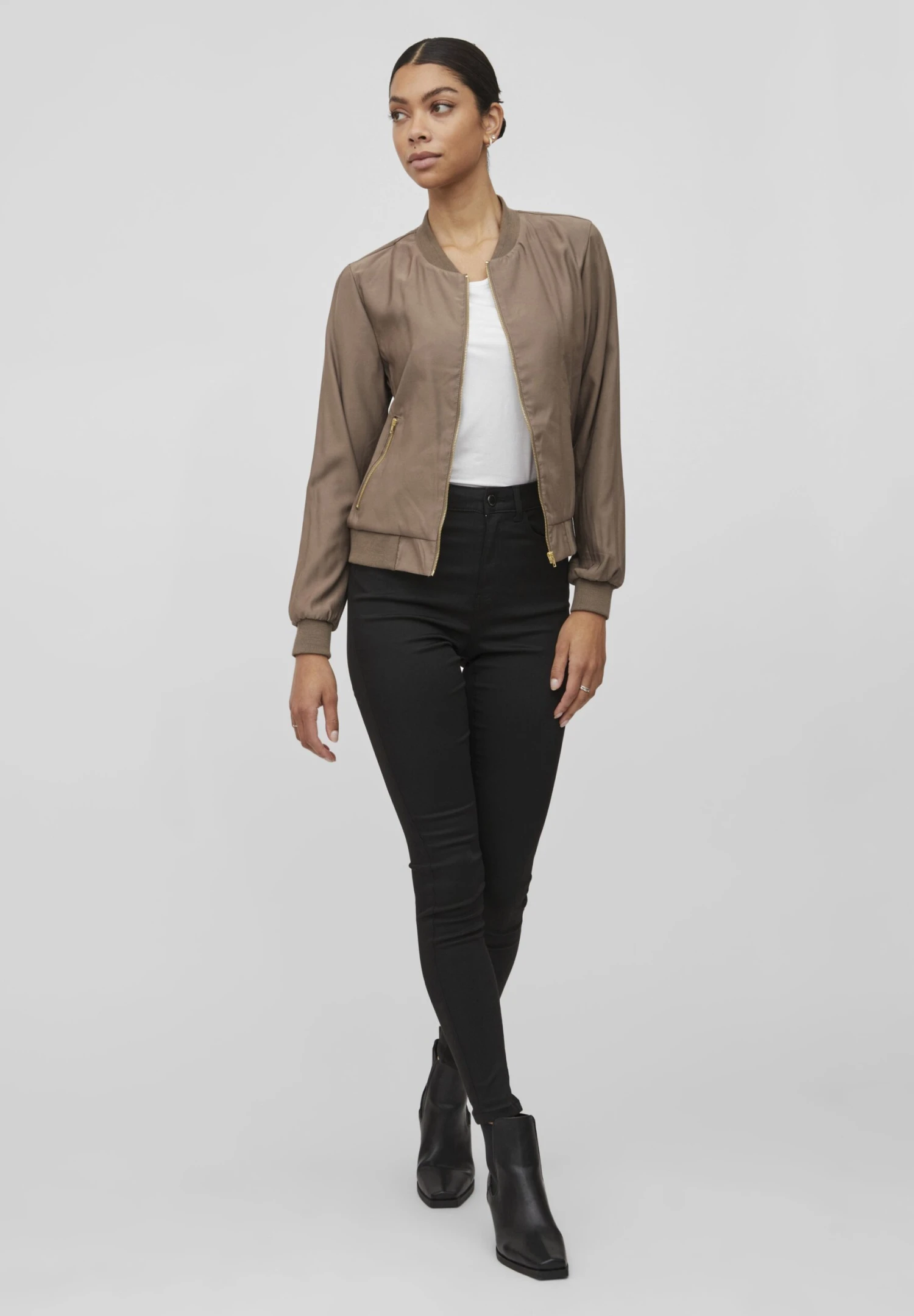 Vila Reissverschluss - Bomberjacks - Walnut 4 Vila Reissverschluss - Bomberjacks - Walnut - Afbeelding 2