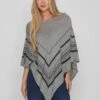 Vila Gemusterter - Poncho - Medium Grey Melange 1 Vila Gemusterter - Poncho - Medium Grey Melange -Vila d52eff838870418685141b1806d3ecfc