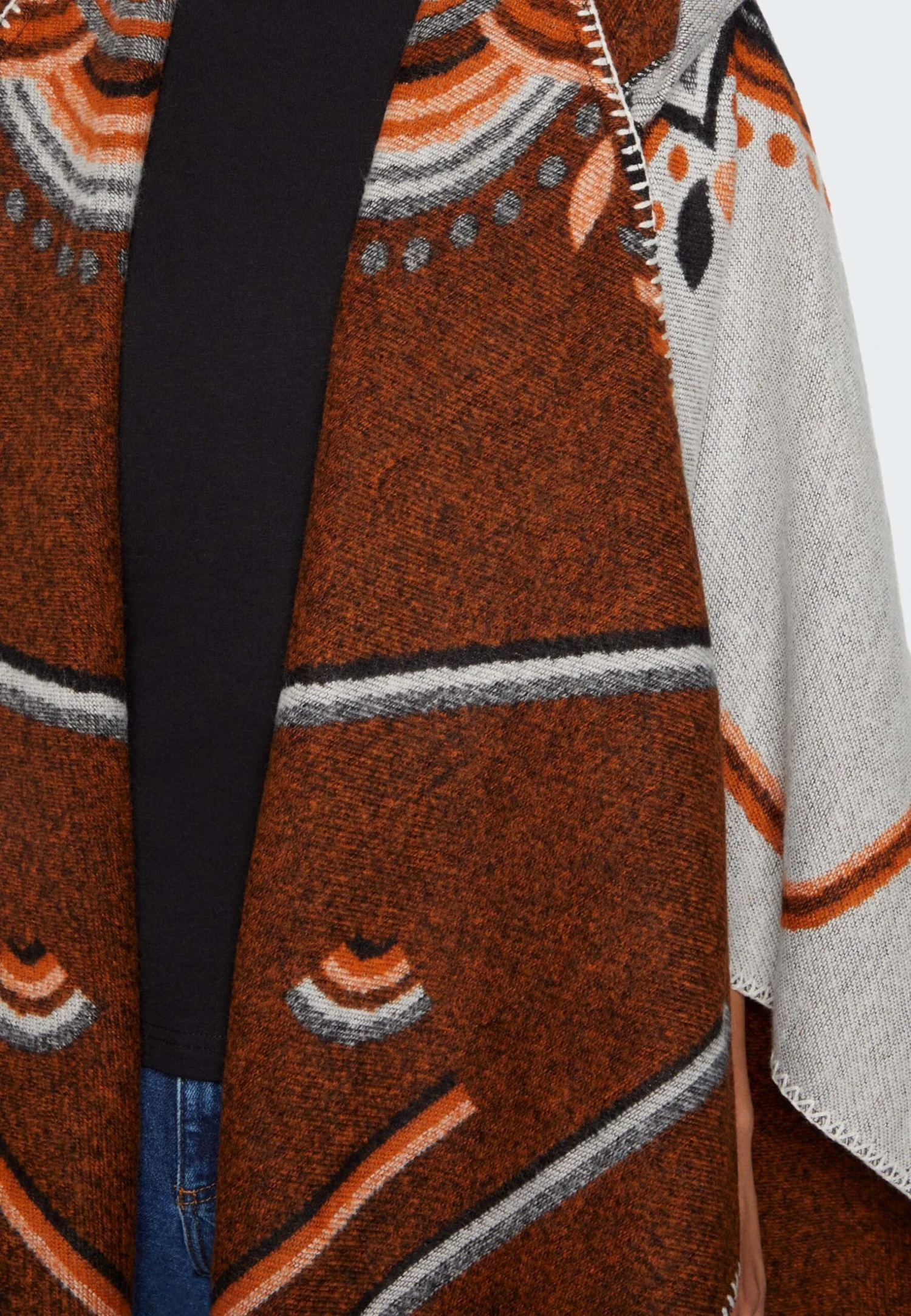 Vila Vicitrin Poncho - Poncho - Cement 8 Vila Vicitrin Poncho - Poncho - Cement - Afbeelding 6