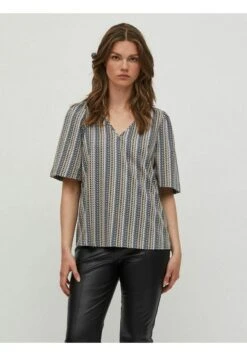 Vila Mit Kurzen Ärmeln V-Ausschnitt - T-Shirt Print - Sesame