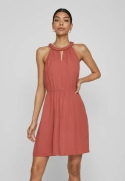 Vila Ohne Ärmel Geflochtenes - Jurk - Dusty Cedar