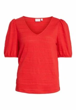 Vila Mit V-Ausschnitt Kurzärmeliges - Blouse - Flame Scarlet 12 Vila Mit V-Ausschnitt Kurzärmeliges - Blouse - Flame Scarlet -Vila db19b4f37ec0437bac80254700f429f3