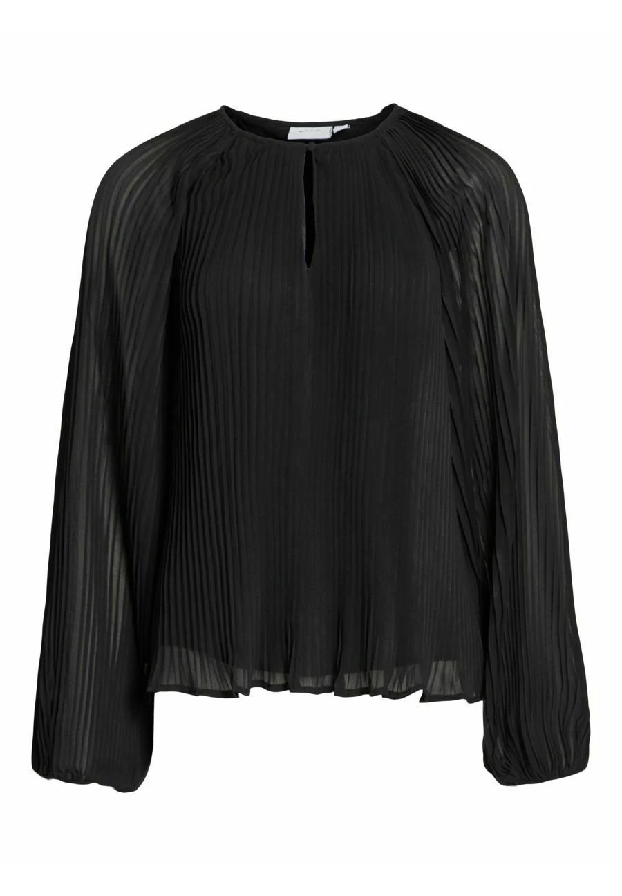 Vila Langarm Plissiertes - Blouse - Black 8 Vila Langarm Plissiertes - Blouse - Black - Afbeelding 6