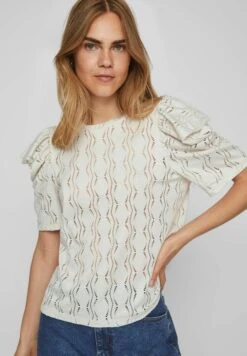 Vila Mit Kurzen Ärmeln Detailreiches - Blouse - White Sand 12 Vila Mit Kurzen Ärmeln Detailreiches - Blouse - White Sand -Vila e0eb0ea54c8541eb9921277f8a21489a