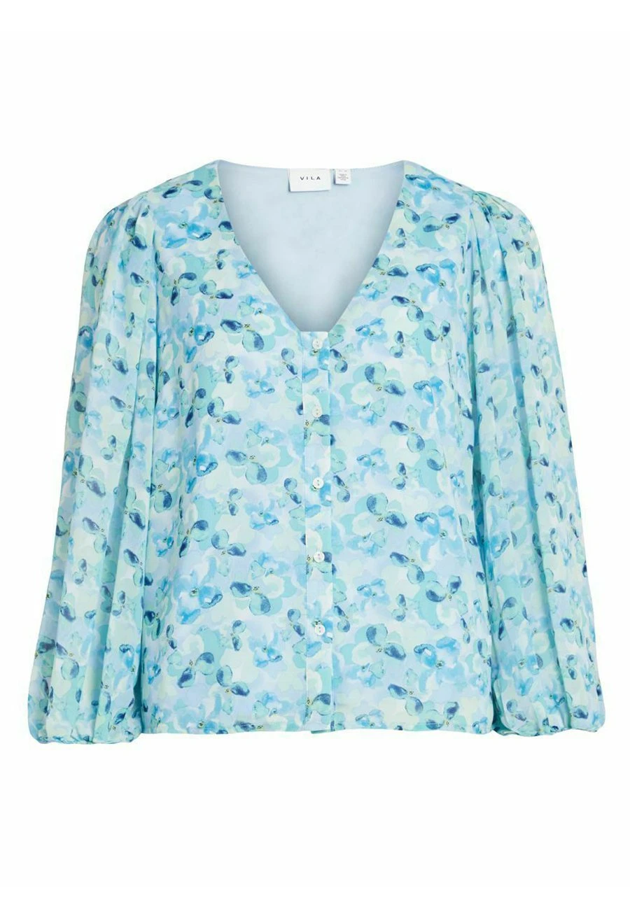 Vila Mit 3/4-Ärmeln- Blouse - Horizon Blue 7 Vila Mit 3/4-Ärmeln- Blouse - Horizon Blue - Afbeelding 5