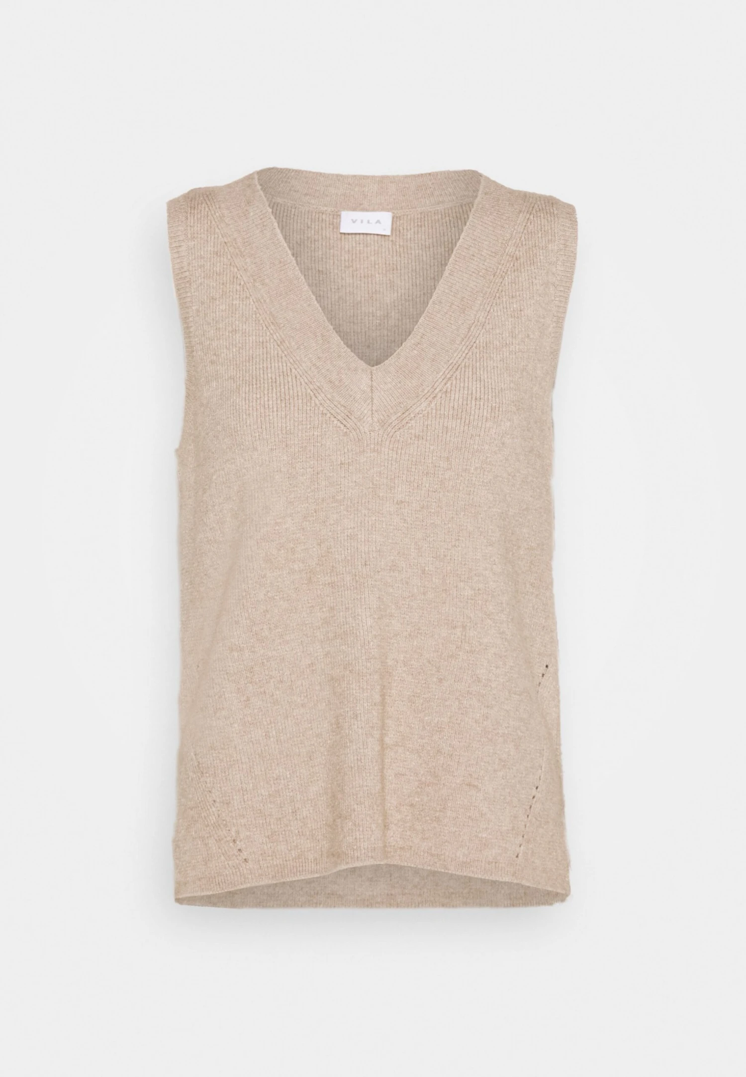 Vila Viril V-Neck- Top - Natural Melange 7 Vila Viril V-Neck- Top - Natural Melange - Afbeelding 5
