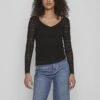 Vila Vichikka V-Neck - Longsleeve - Black 2 Vila Vichikka V-Neck - Longsleeve - Black -Vila e3c2bb0c12584a7e9ccd33d94995267b