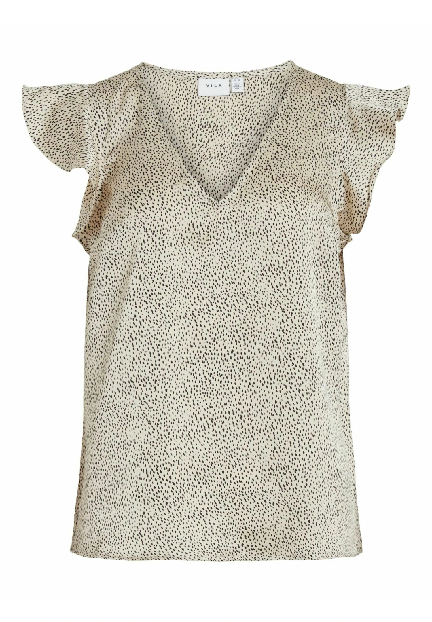 Vila Mit Kurzen Ärmeln Gerüschtes - Blouse - Birch 8 Vila Mit Kurzen Ärmeln Gerüschtes - Blouse - Birch - Afbeelding 6