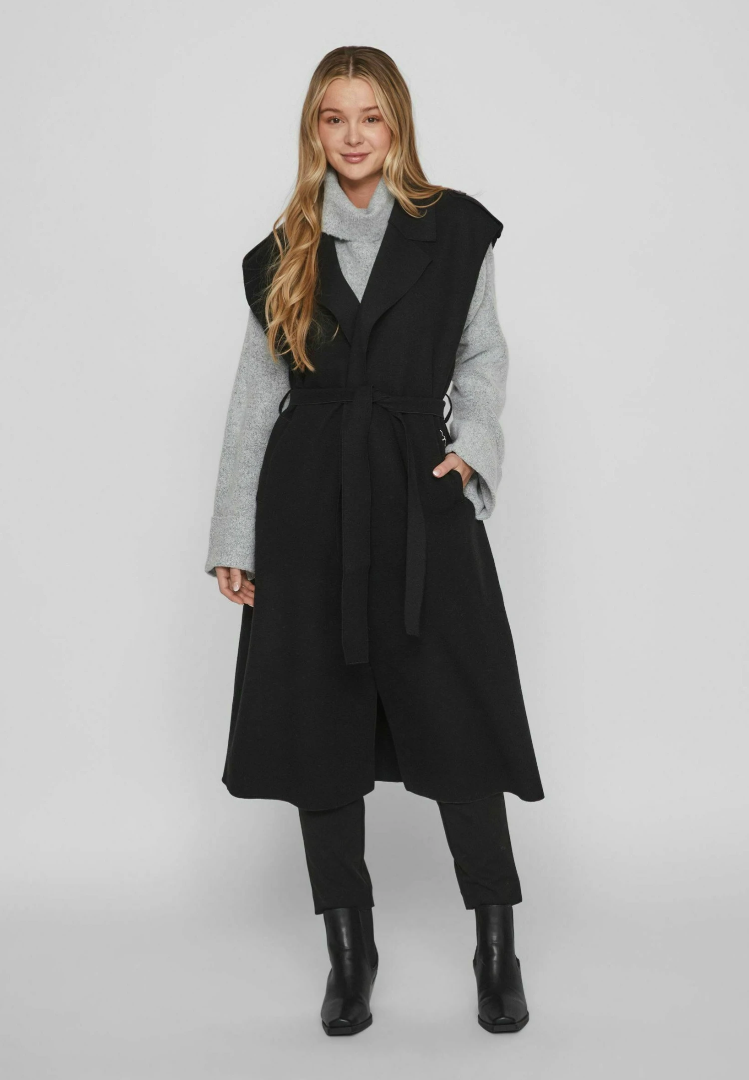 Vila Lange Gürtel - Bodywarmer - Black 3 Vila Lange Gürtel - Bodywarmer - Black