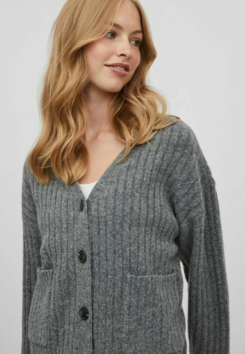 Vila Gerippter - Vest - Medium Grey Melange 6 Vila Gerippter - Vest - Medium Grey Melange - Afbeelding 4