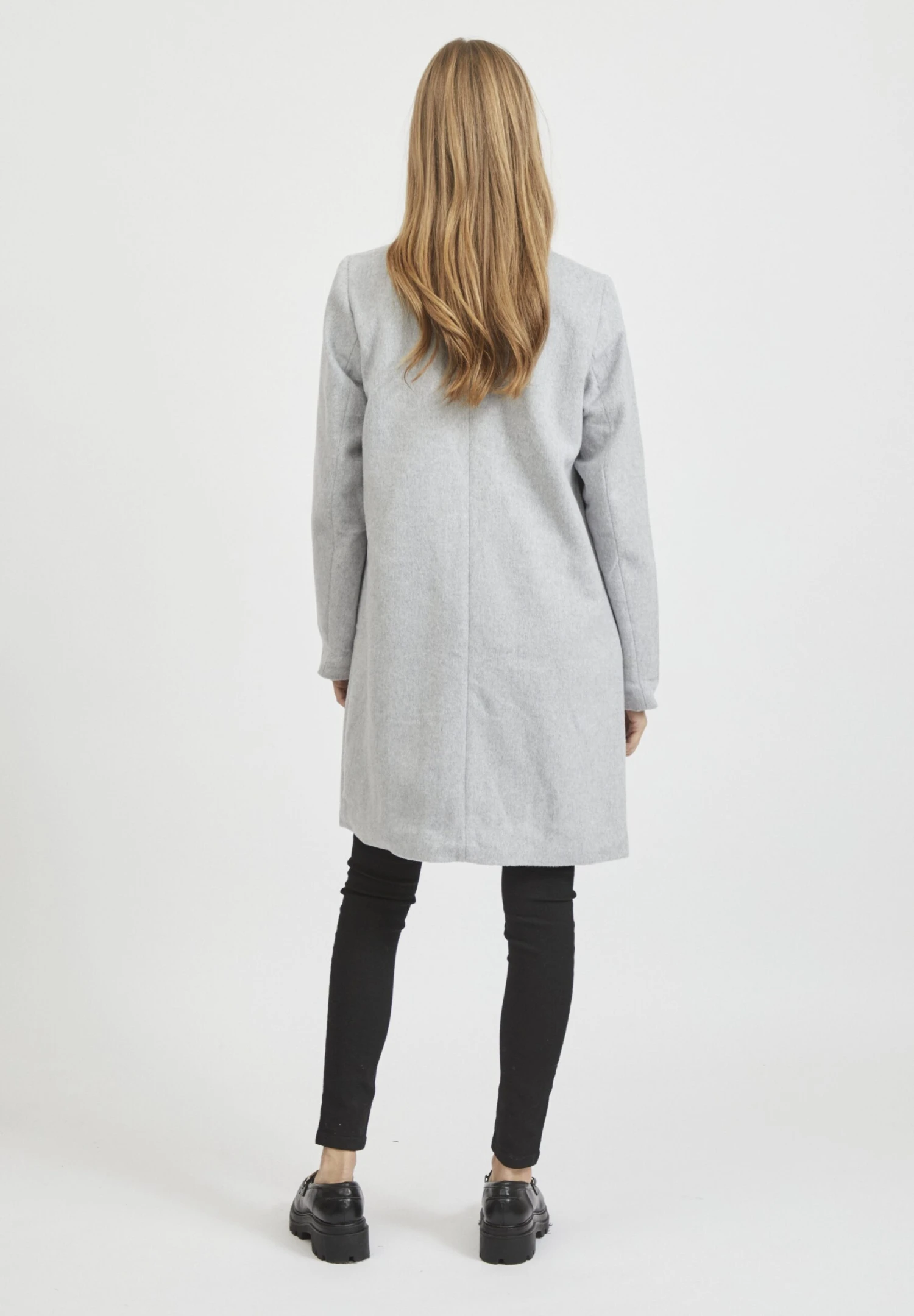 Vila Vileovita Coat - Mantel - Light Grey Melange 5 Vila Vileovita Coat - Mantel - Light Grey Melange - Afbeelding 3
